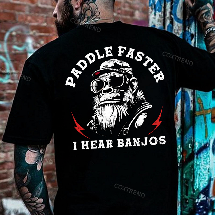 Paddle Faster I Hear Banjos Monkey T-shirt