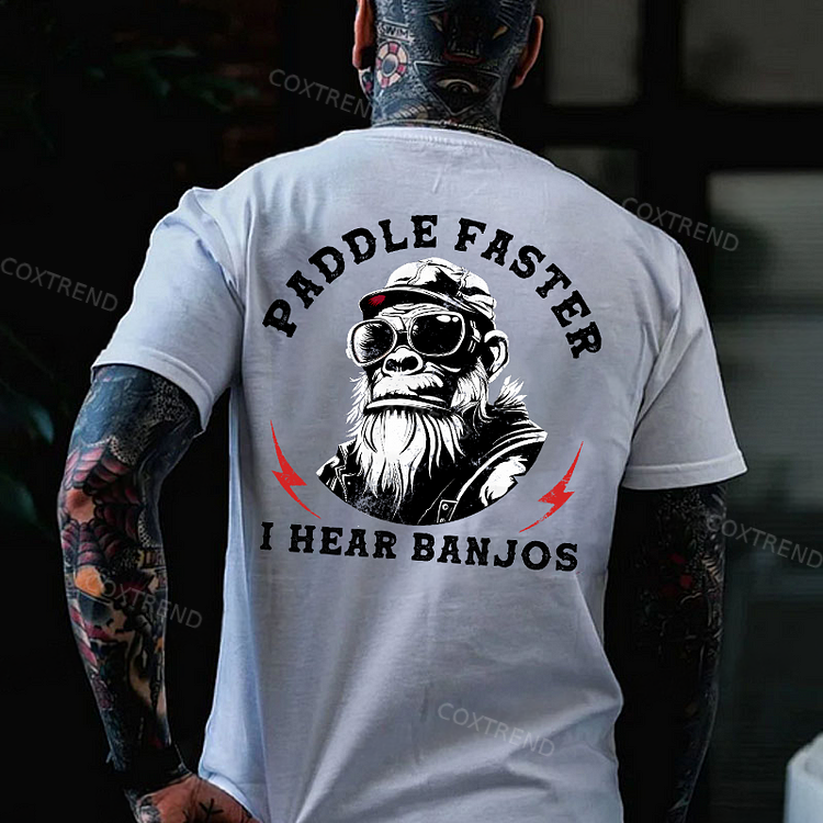 Paddle Faster I Hear Banjos Monkey T-shirt