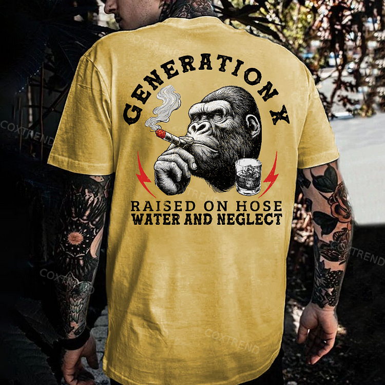 Generation X Raised On Hose Water And Neglect Monkey T-shirt