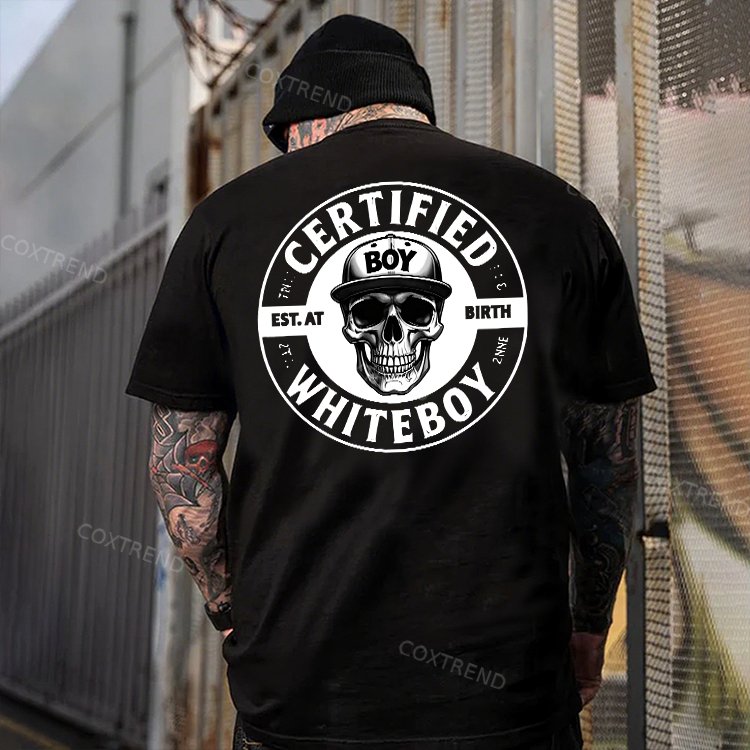 Certified Whiteboy Skull Printed Men's T-shirt