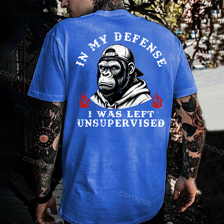 In My Defense I Was Left Unsupervised Monkey Men's T-shirt