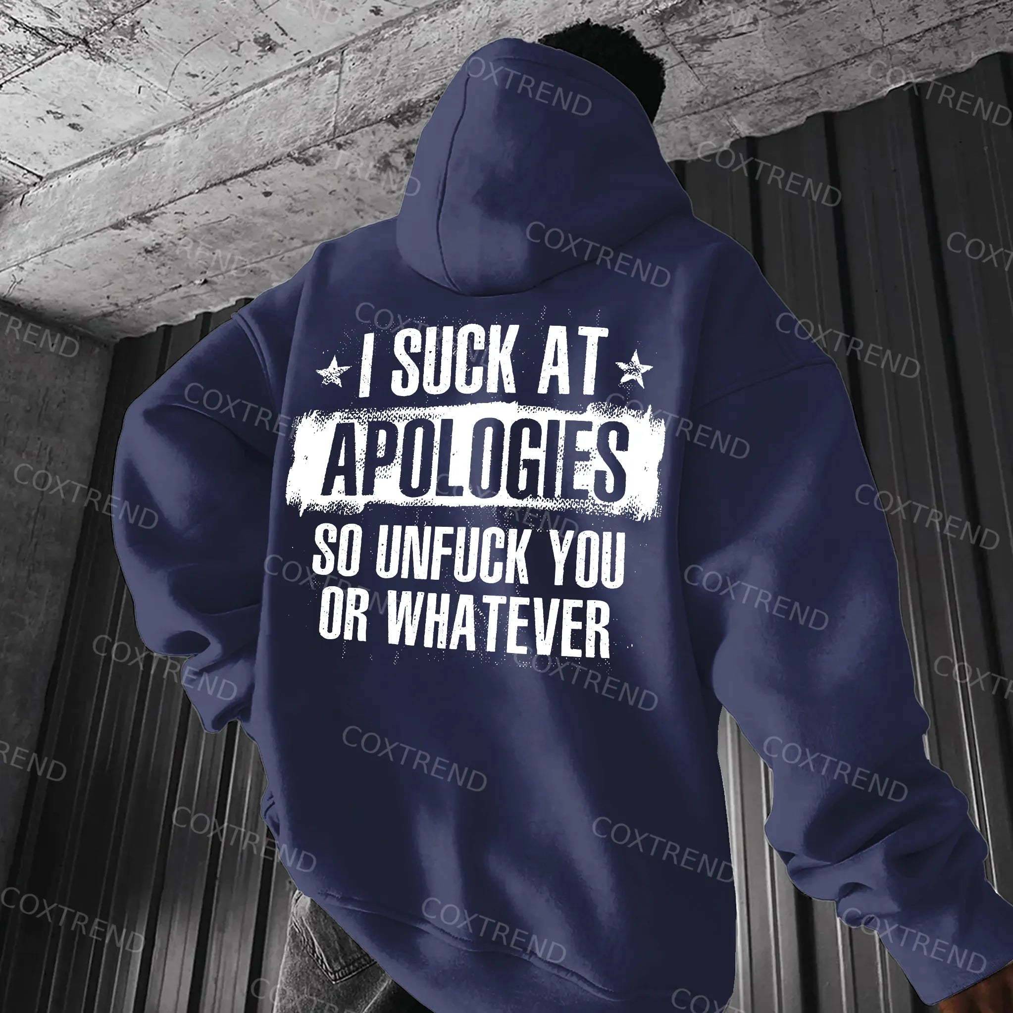 I Suck At Apologies So Unfuck You Or Whatever Printed Men's Hoodie