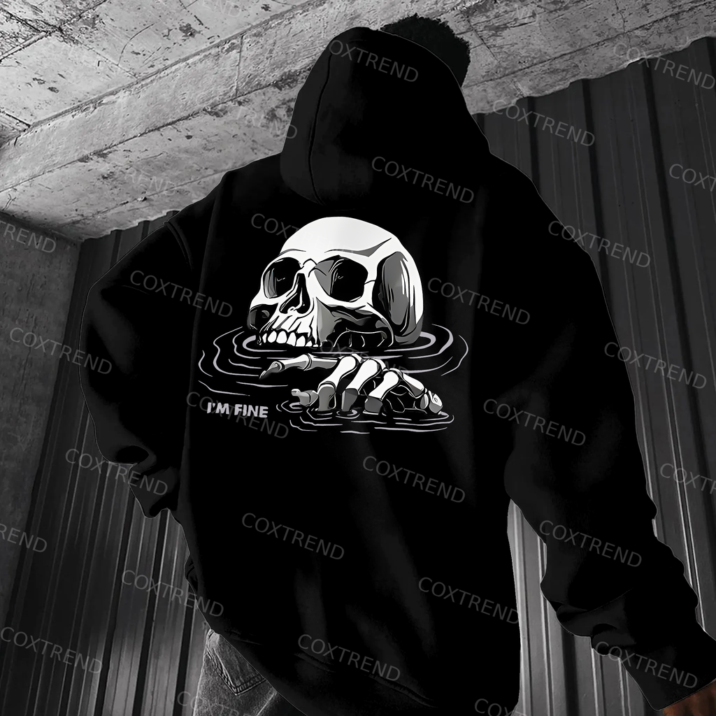 I'm Fine Printed Men's Hoodie