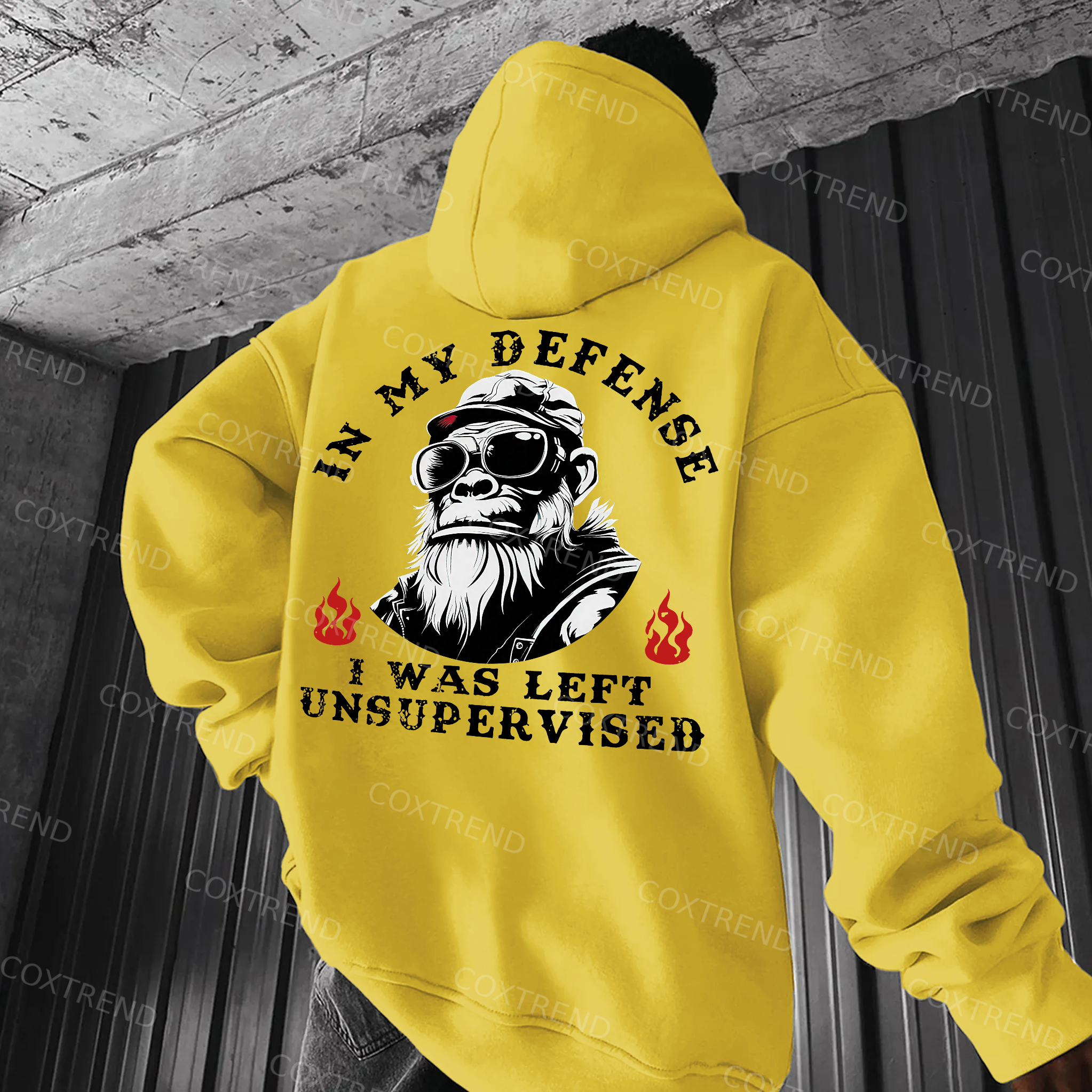 In My Defense I Was Left Unsupervised Printed Men's  Hoodie