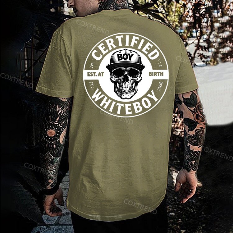 Certified Whiteboy Skull Printed Men's T-shirt