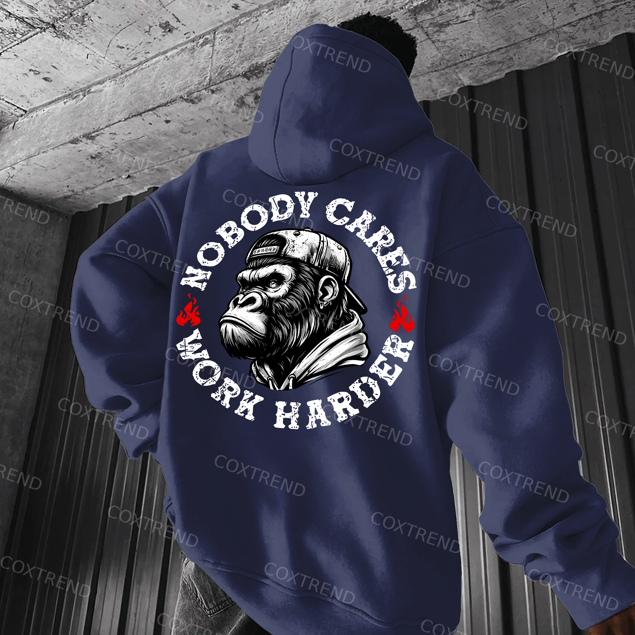 Nobody Cares Work Harder Printed Men's Hoodie