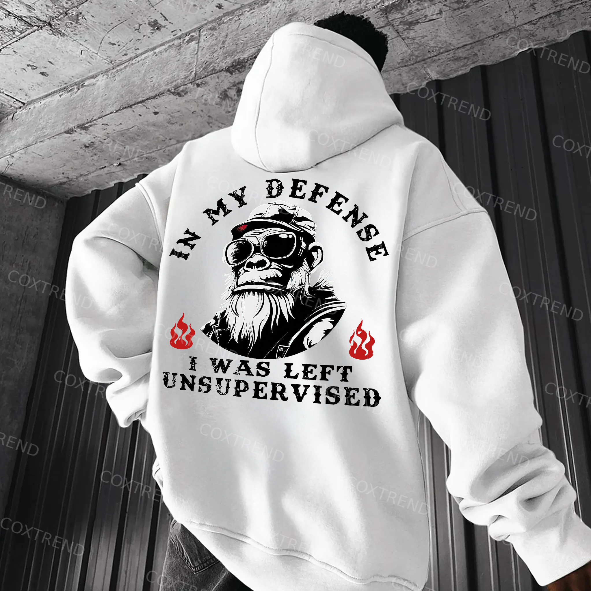 In My Defense I Was Left Unsupervised Printed Men's  Hoodie