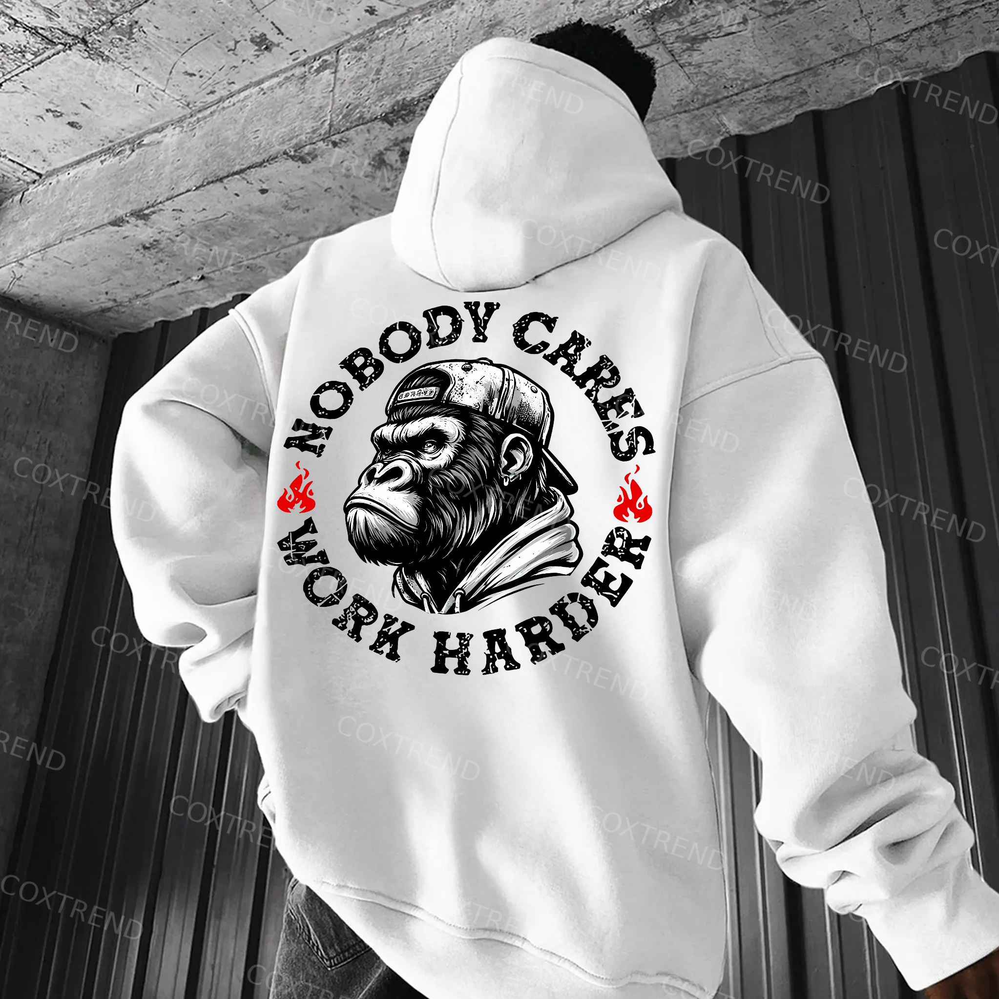 Nobody Cares Work Harder Printed Men's Hoodie