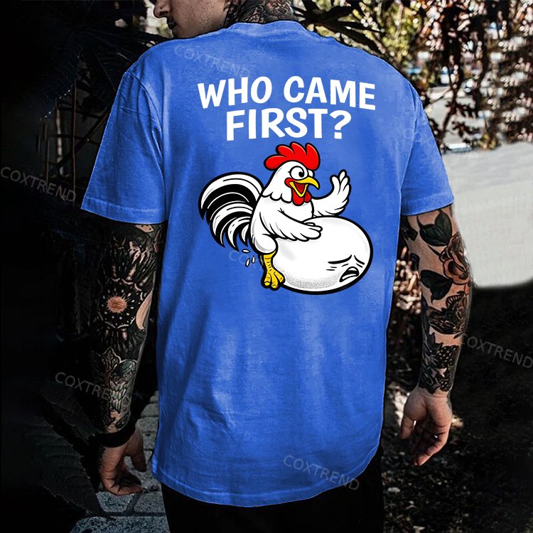 Who Came First Printed Men's T-shirt