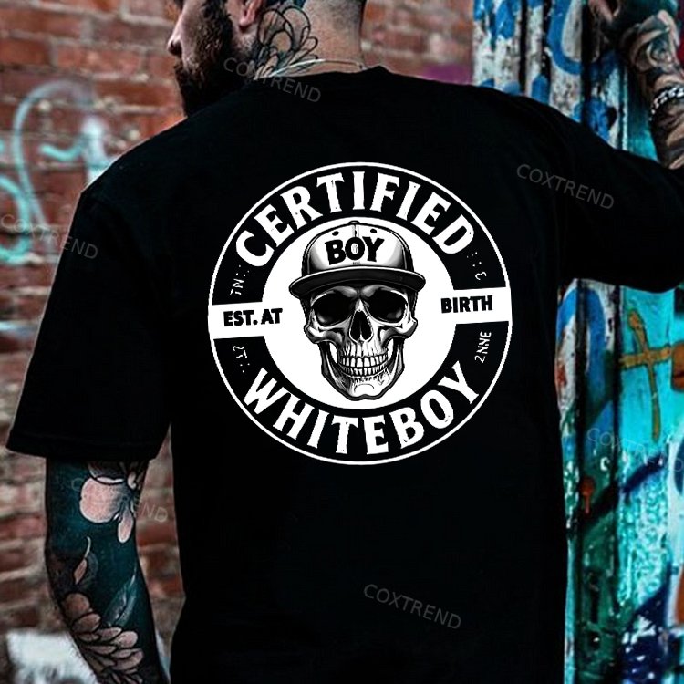 Certified Whiteboy Skull Printed Men's T-shirt