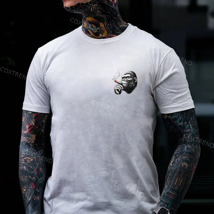 I DON'T HAVE THE TIME OR THE CRAYONS Chimpanzee Print Men's T-shirt