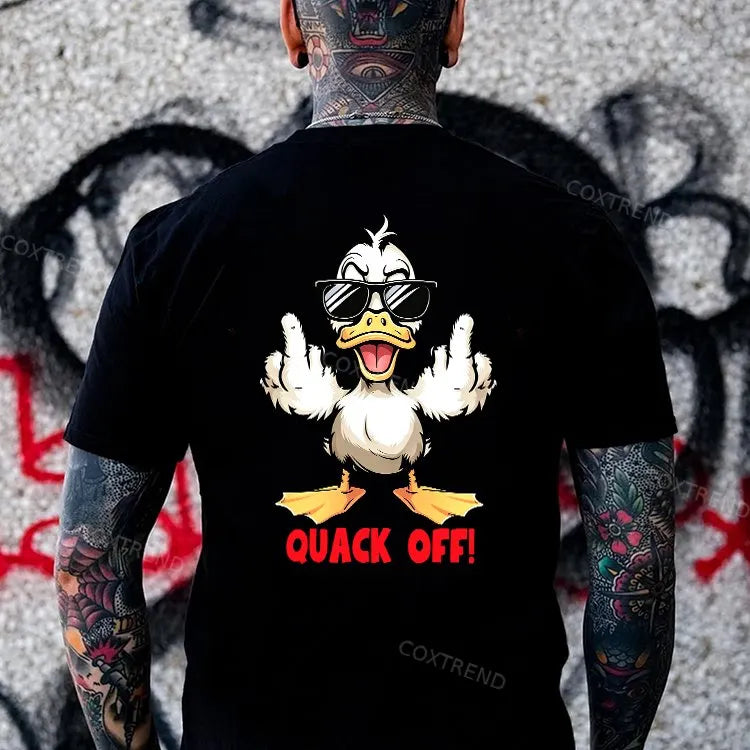 Quack Off Printed Men's T-shirt