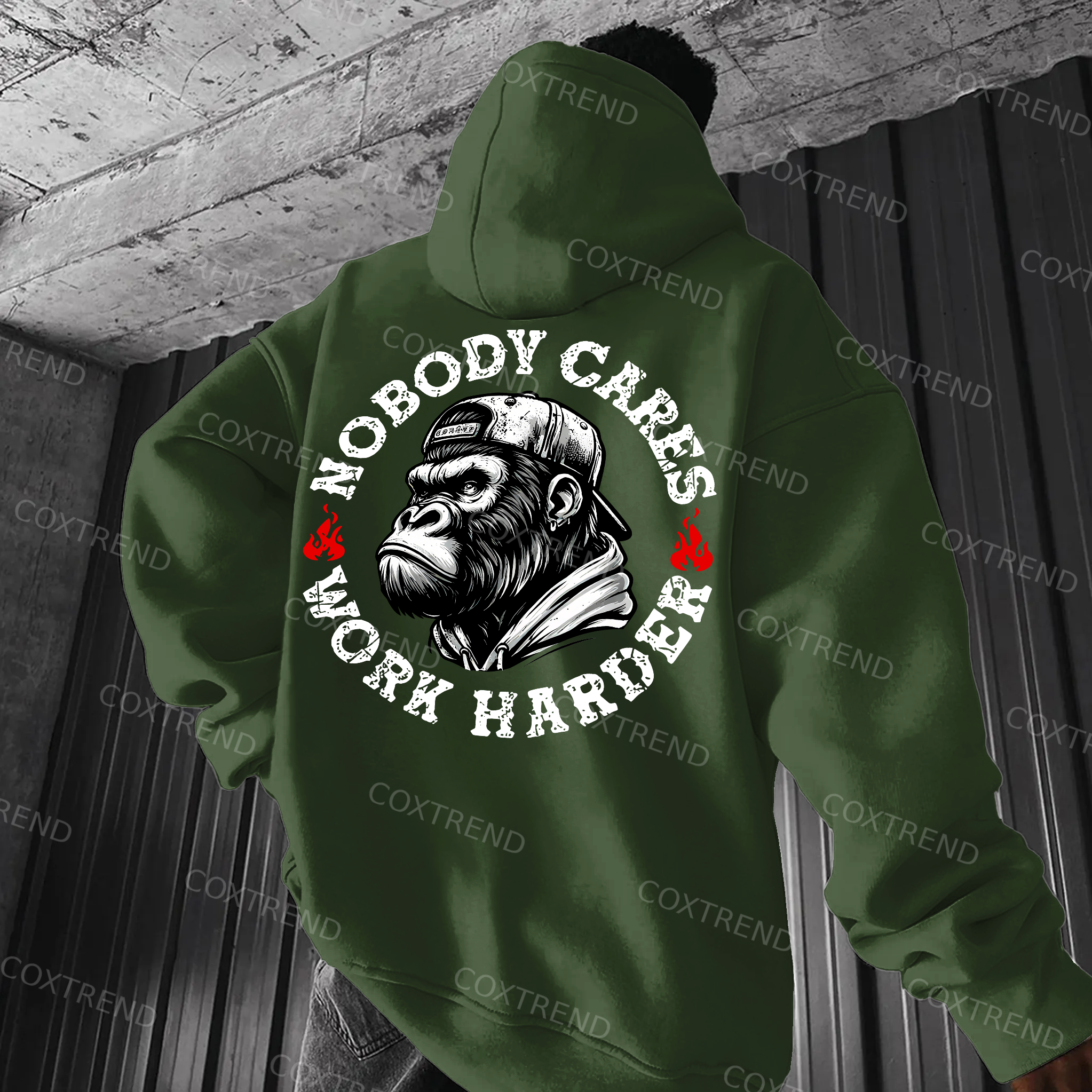 Nobody Cares Work Harder Printed Men's Hoodie