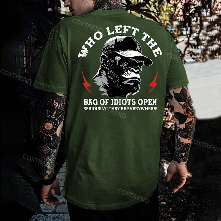 Who Left The Bag Of Idiots Open T-shirt