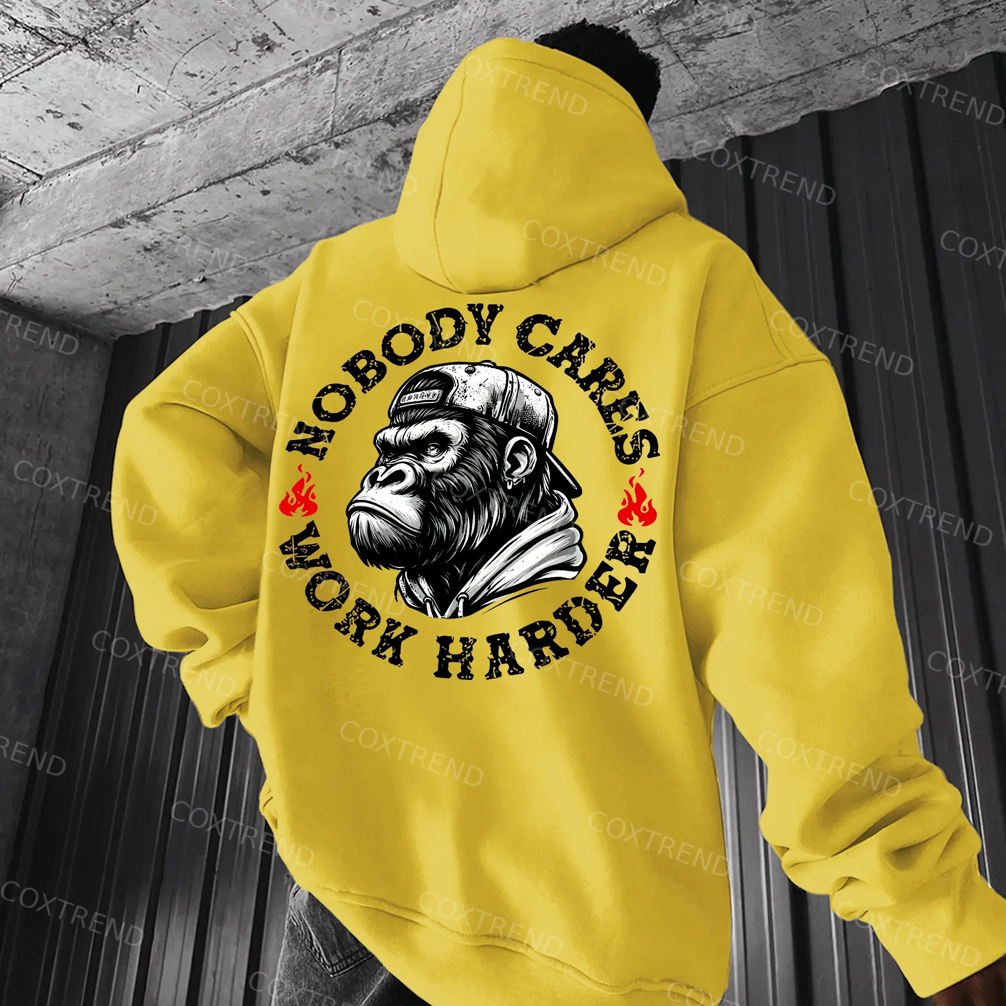 Nobody Cares Work Harder Printed Men's Hoodie