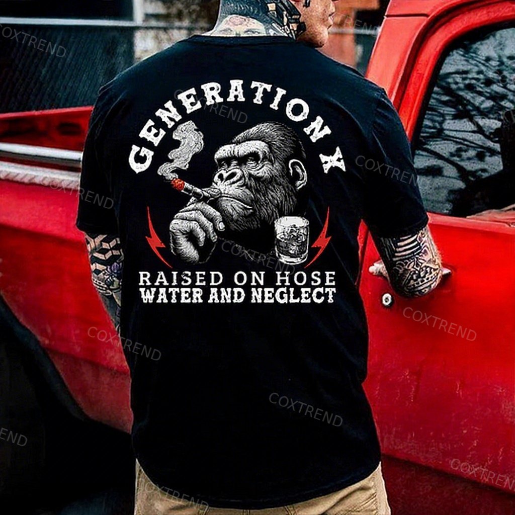 Generation X Raised On Hose Water And Neglect Monkey T-shirt