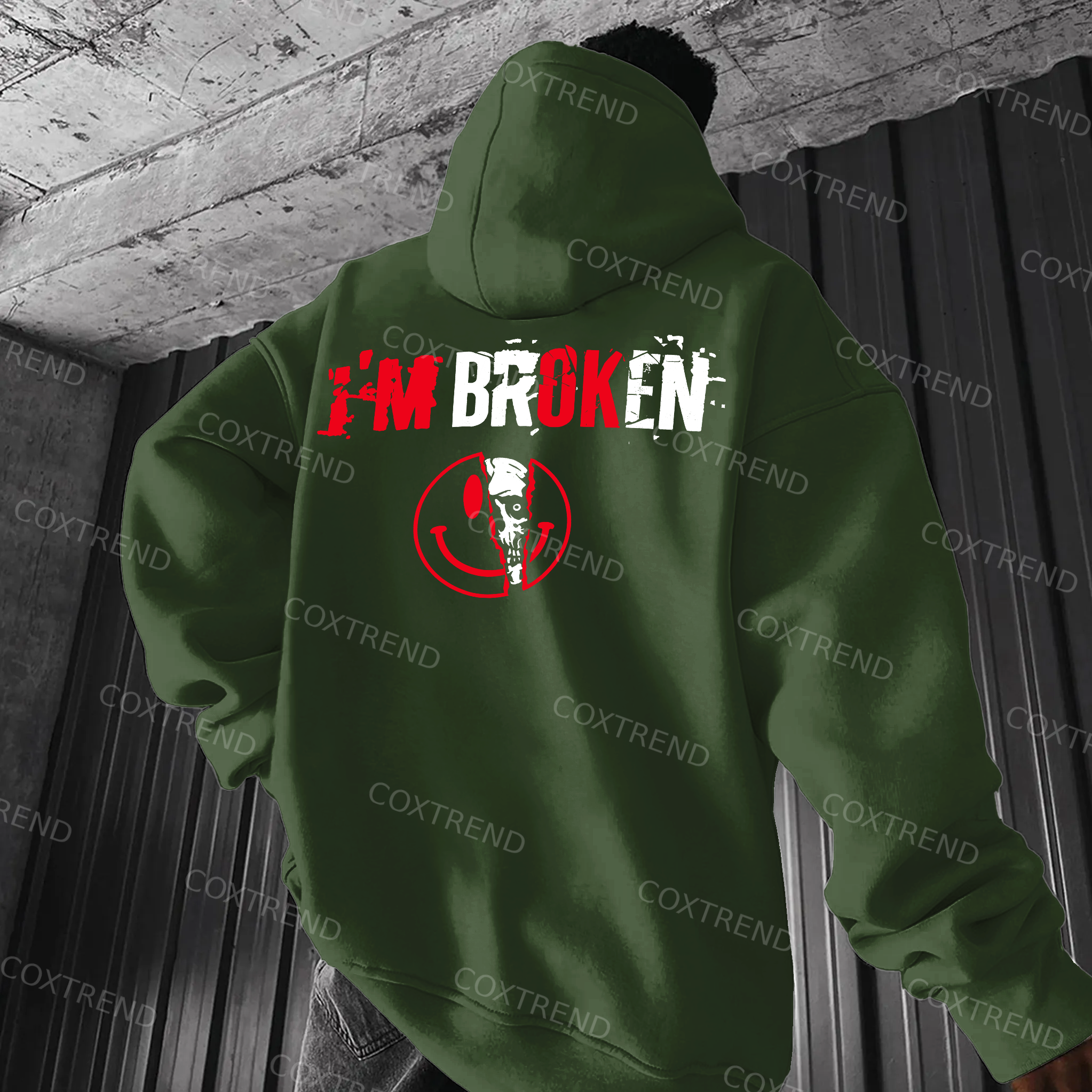 I'm Broken Printed Men's Hoodie
