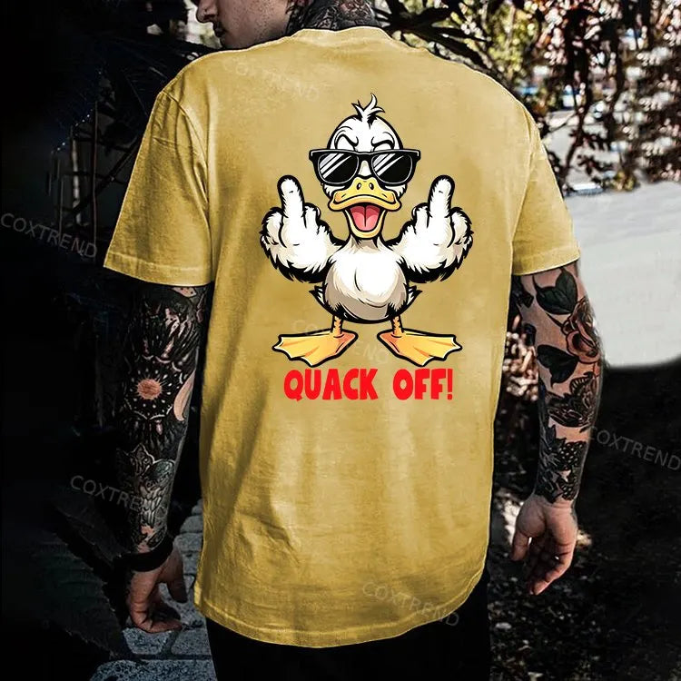 Quack Off Printed Men's T-shirt