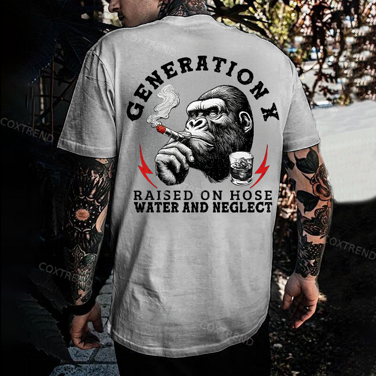 Generation X Raised On Hose Water And Neglect Monkey T-shirt