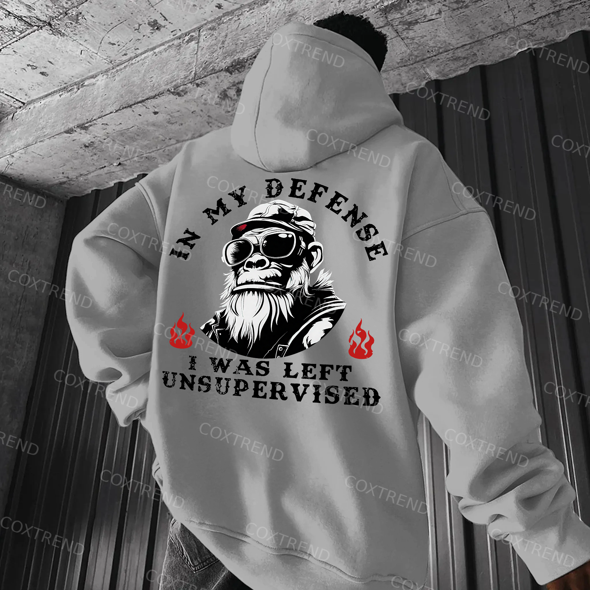 In My Defense I Was Left Unsupervised Printed Men's  Hoodie