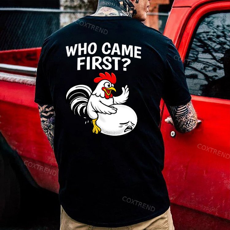 Who Came First Printed Men's T-shirt