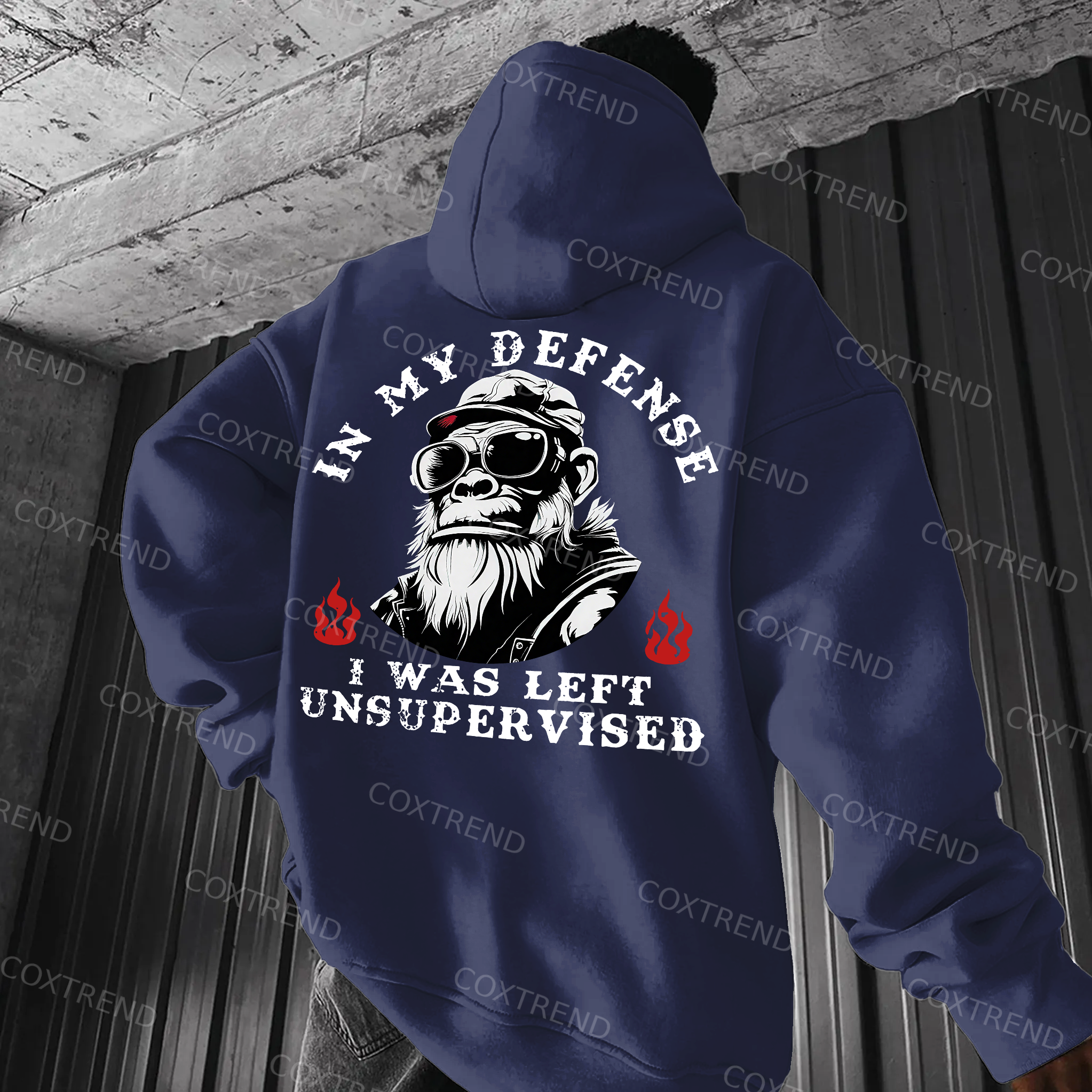 In My Defense I Was Left Unsupervised Printed Men's  Hoodie