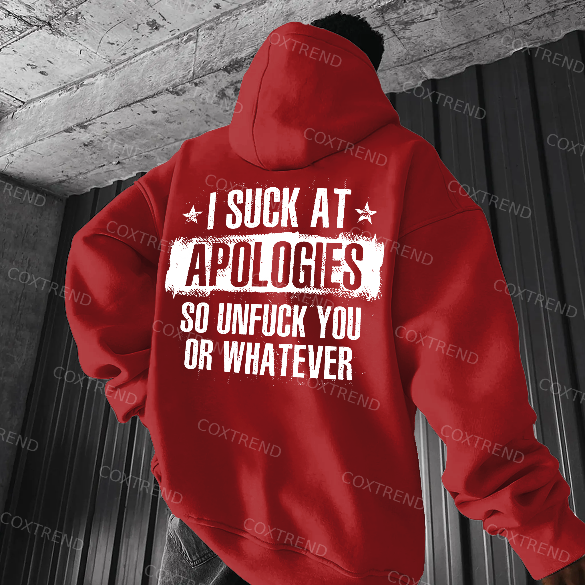 I Suck At Apologies So Unfuck You Or Whatever Printed Men's Hoodie