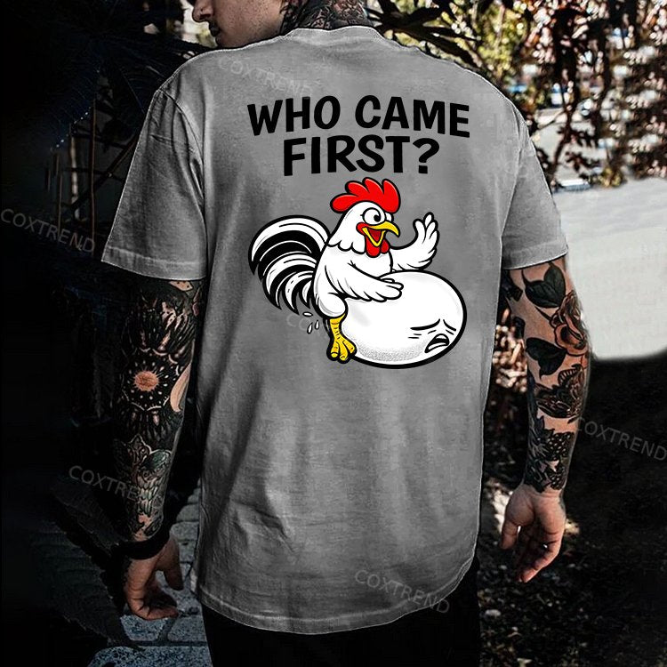 Who Came First Printed Men's T-shirt