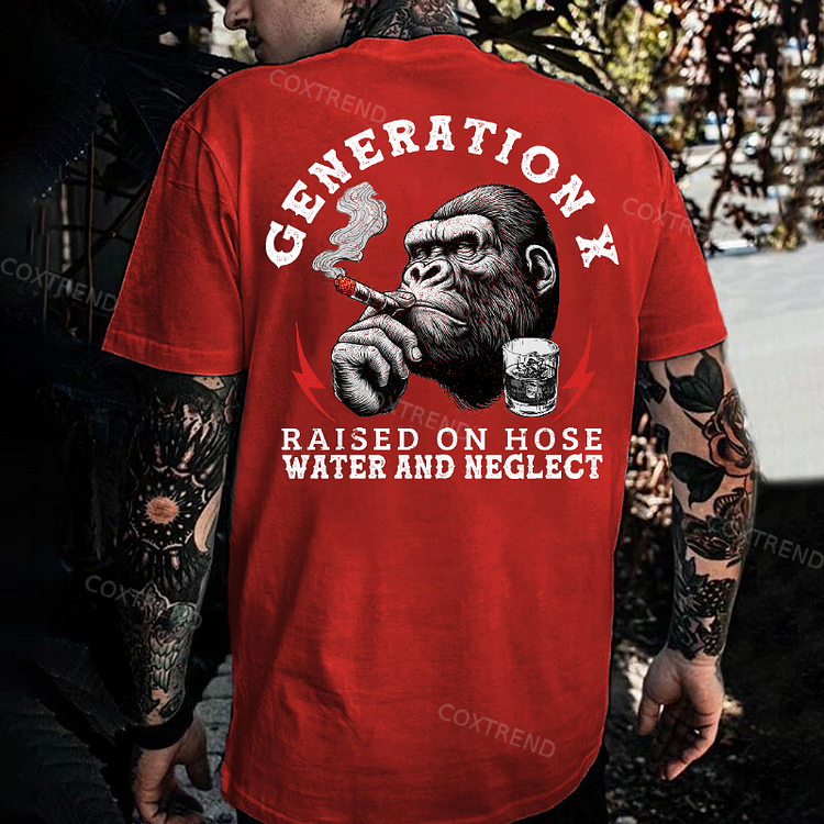 Generation X Raised On Hose Water And Neglect Monkey T-shirt