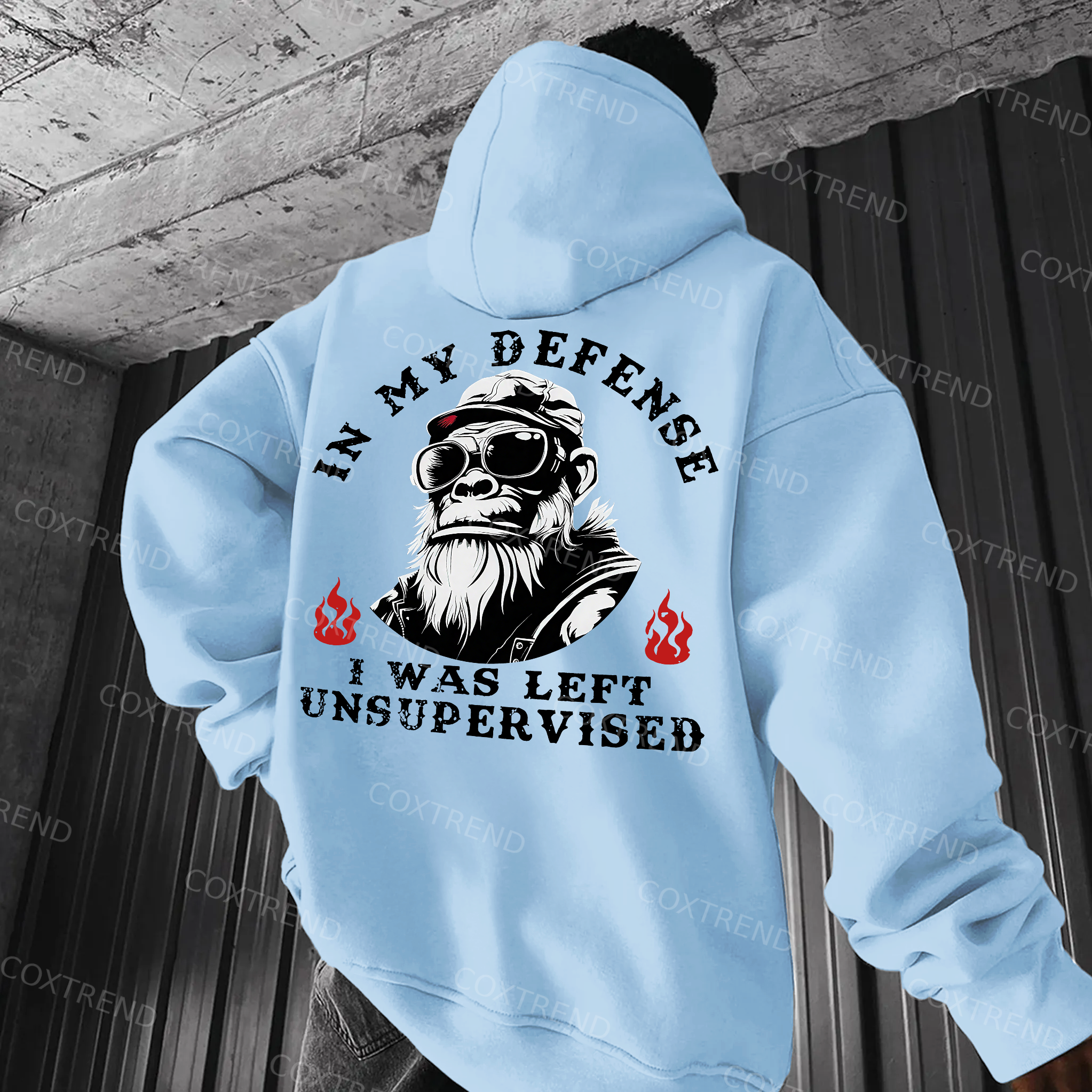 In My Defense I Was Left Unsupervised Printed Men's  Hoodie
