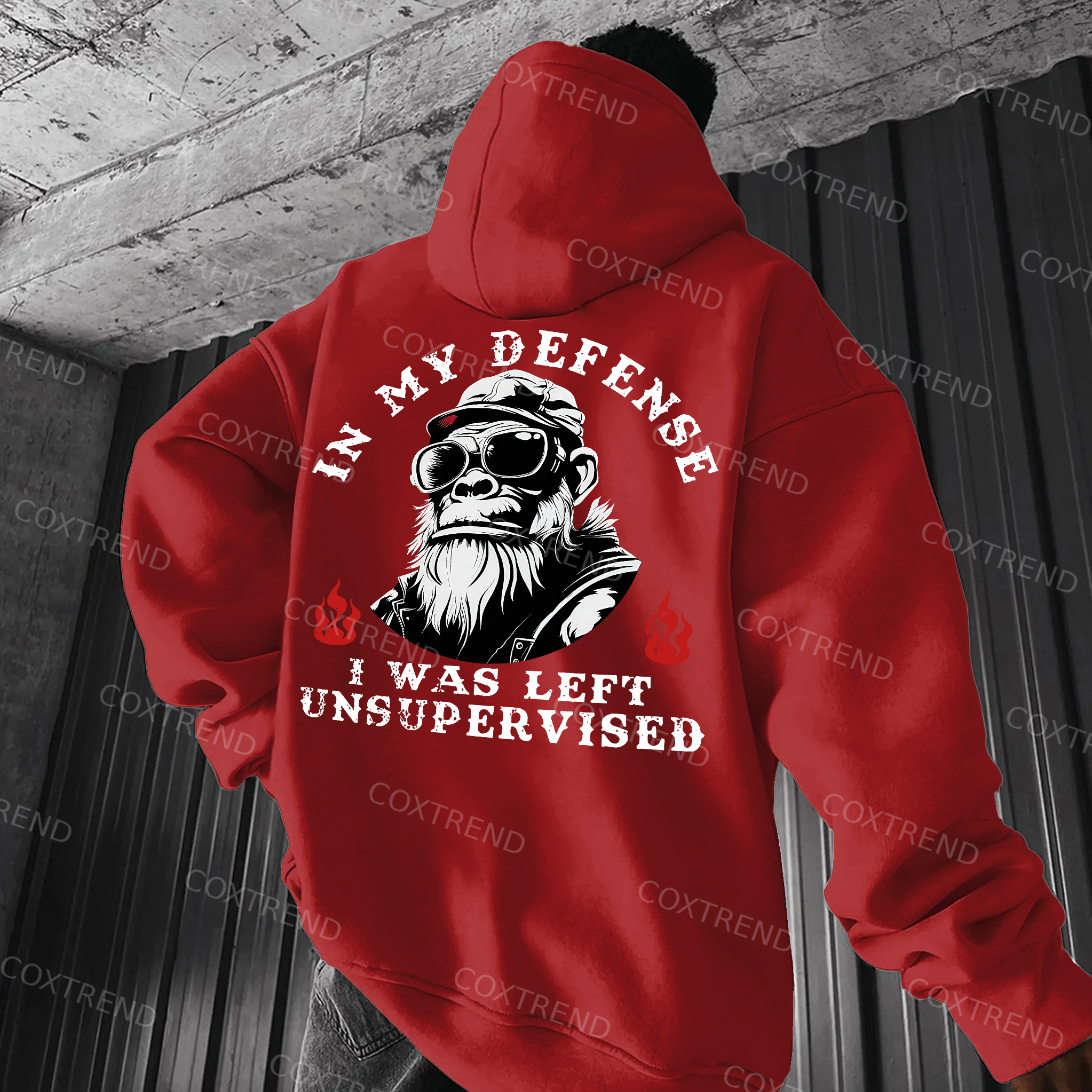 In My Defense I Was Left Unsupervised Printed Men's  Hoodie