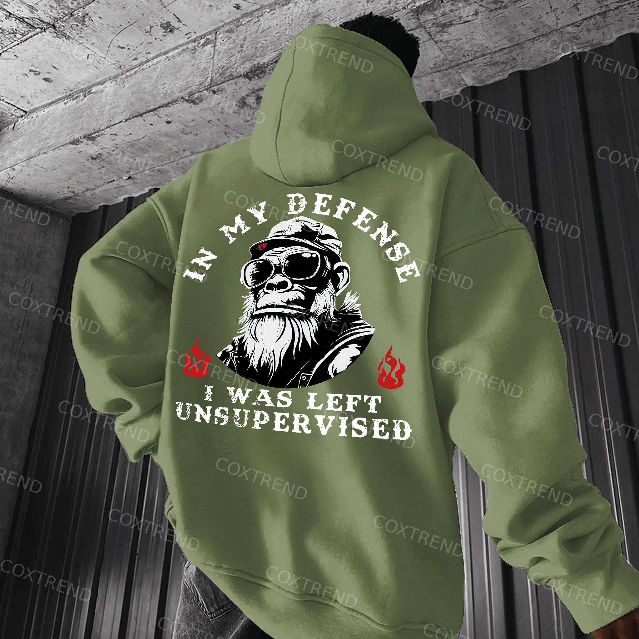 In My Defense I Was Left Unsupervised Printed Men's  Hoodie