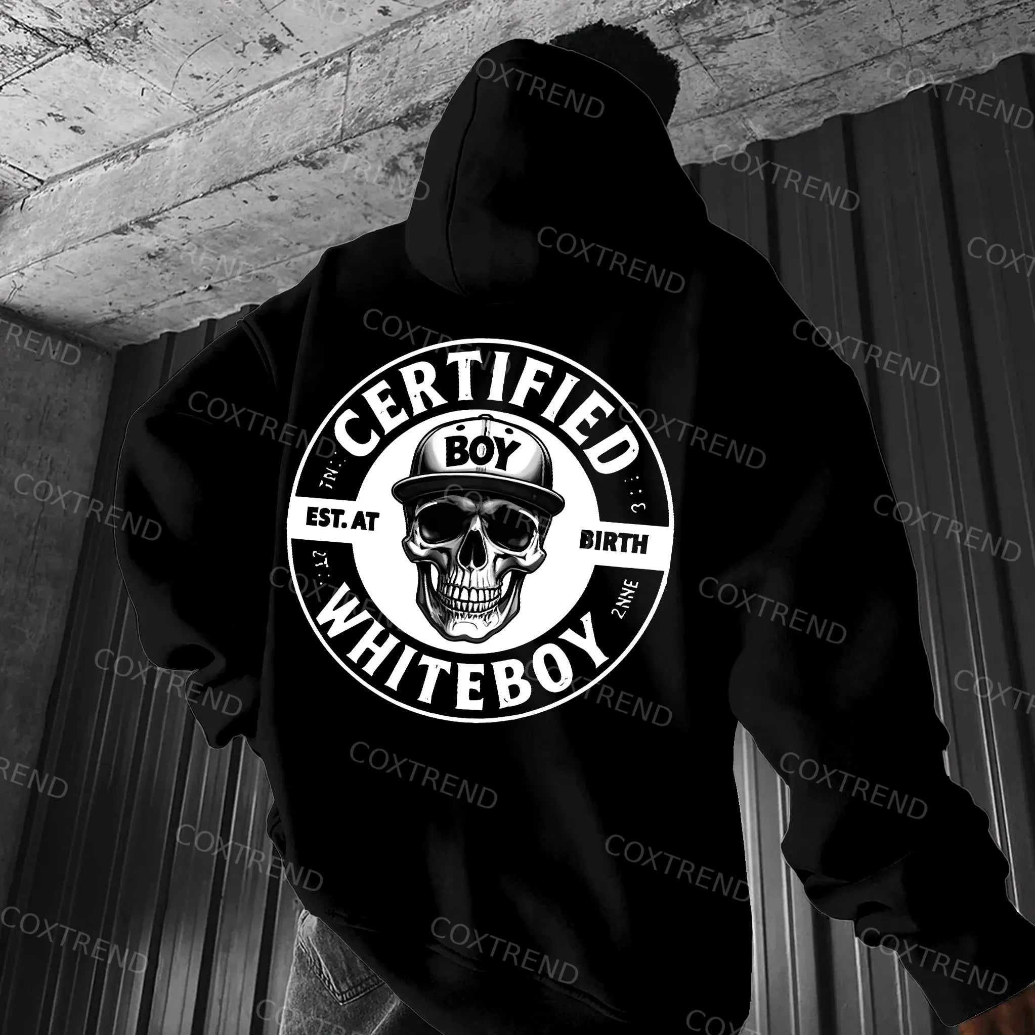 Certified Whiteboy Skull Printed Men's Hoodie