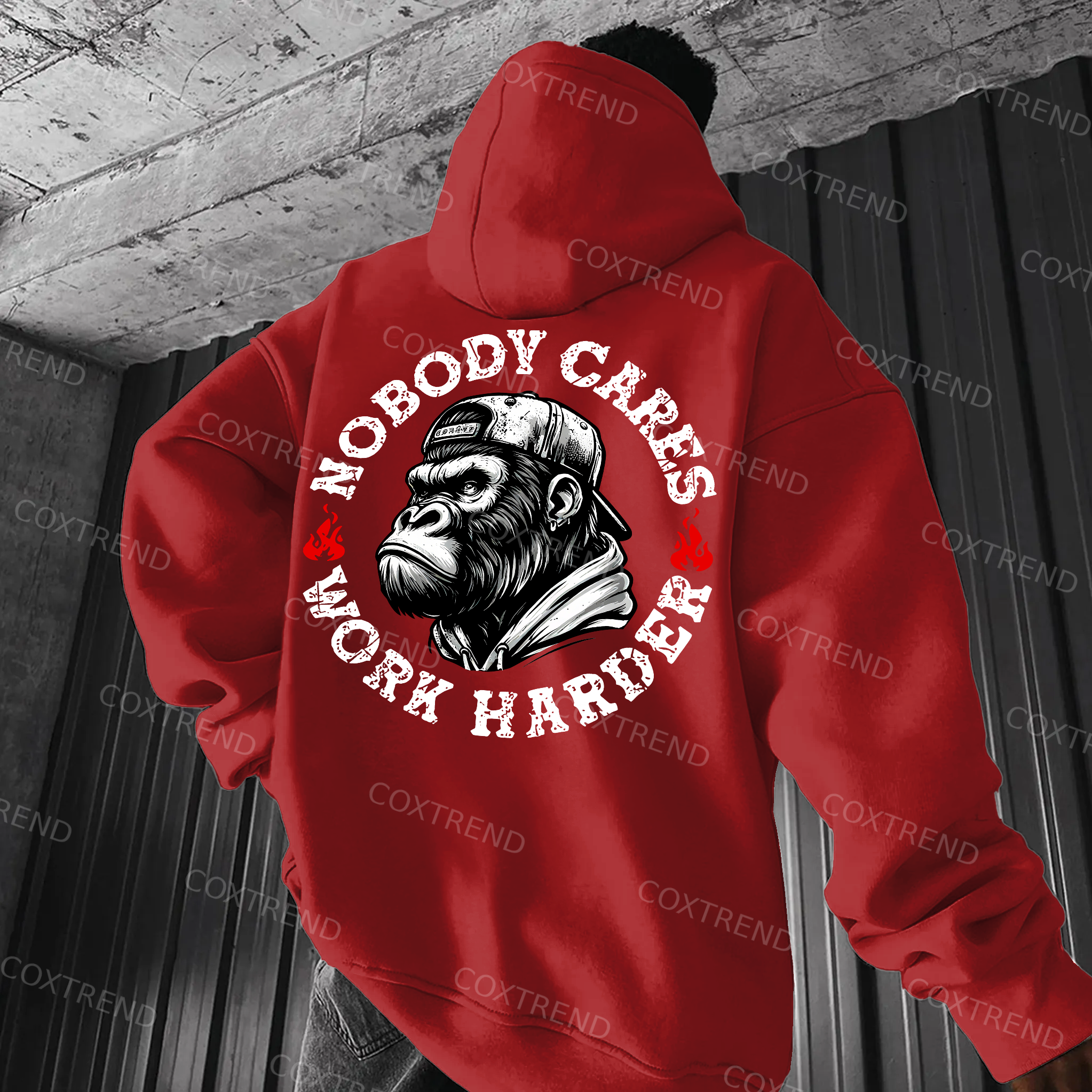 Nobody Cares Work Harder Printed Men's Hoodie