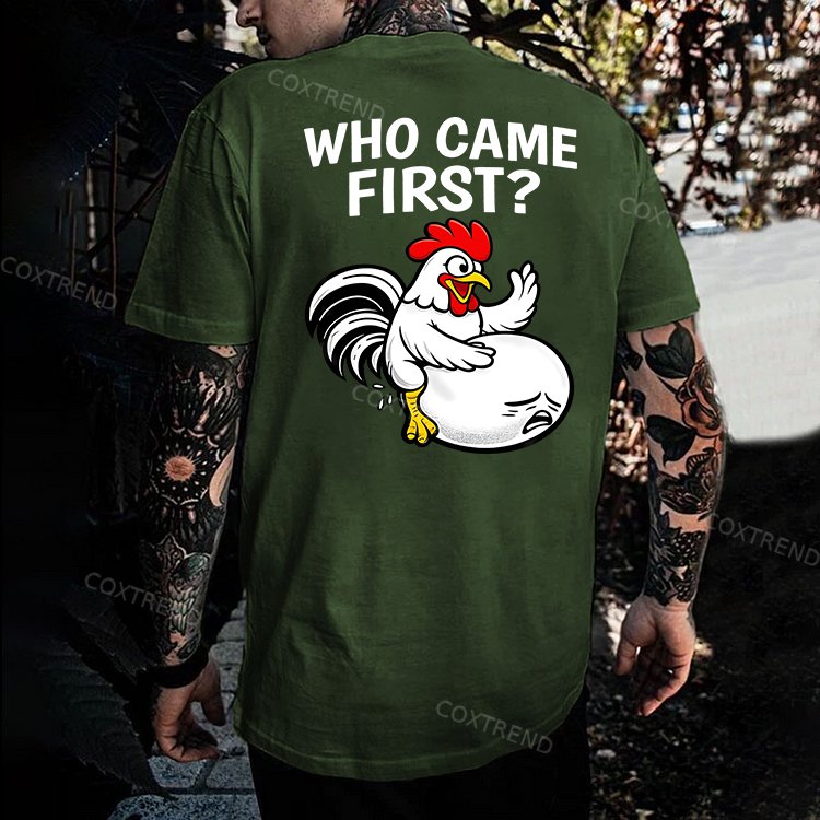 Who Came First Printed Men's T-shirt