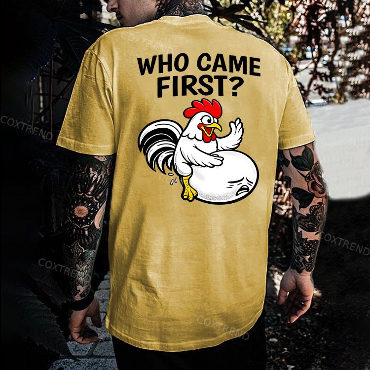 Who Came First Printed Men's T-shirt