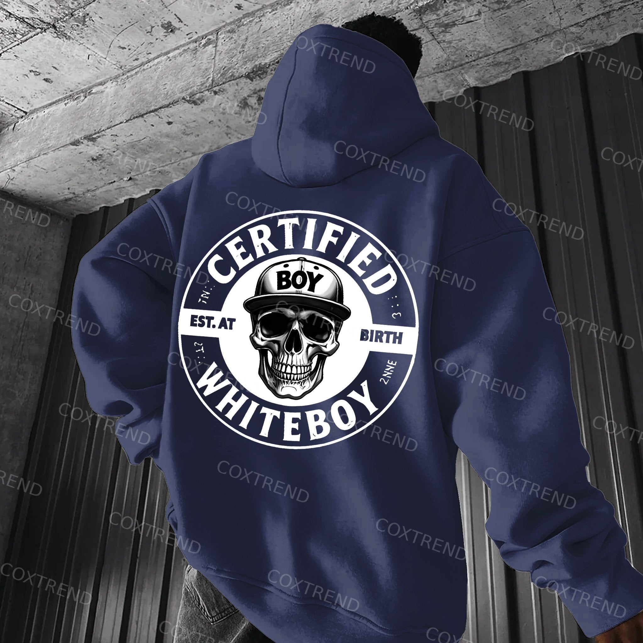 Certified Whiteboy Skull Printed Men's Hoodie