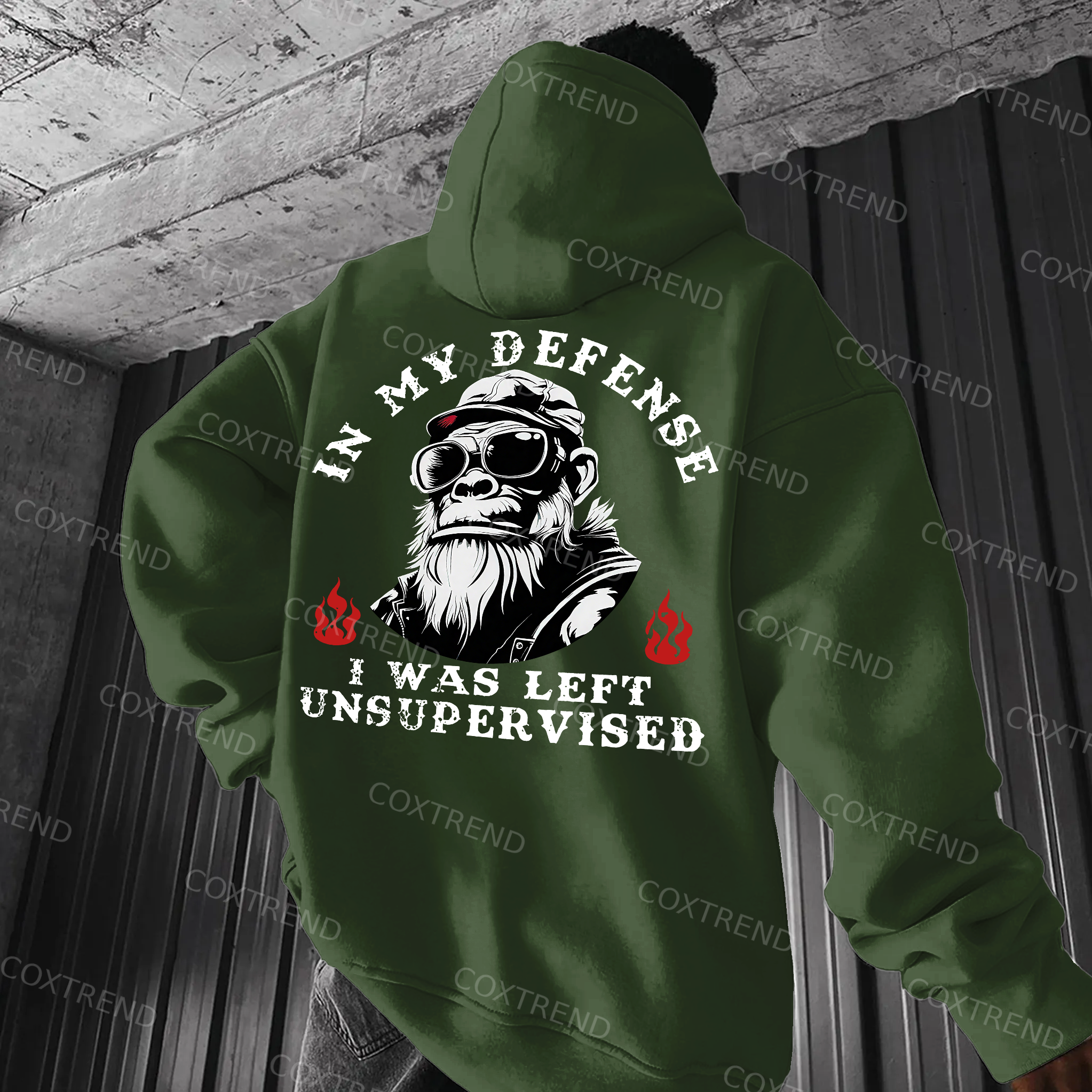 In My Defense I Was Left Unsupervised Printed Men's  Hoodie