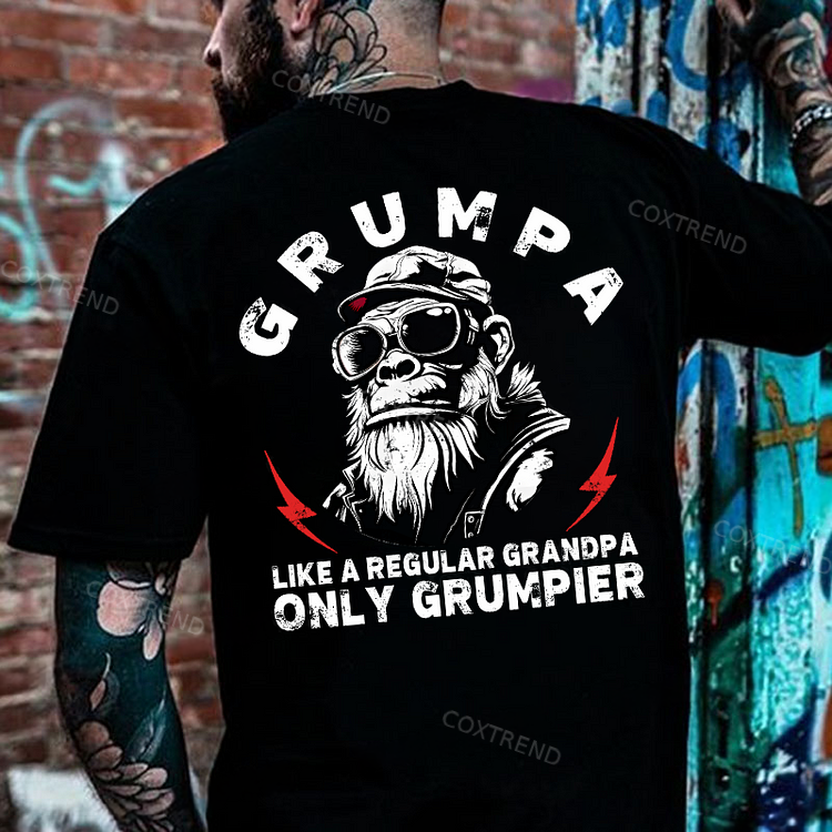 Grumpa Like A Regular Grandpa Only Grumpier Monkey T-shirt