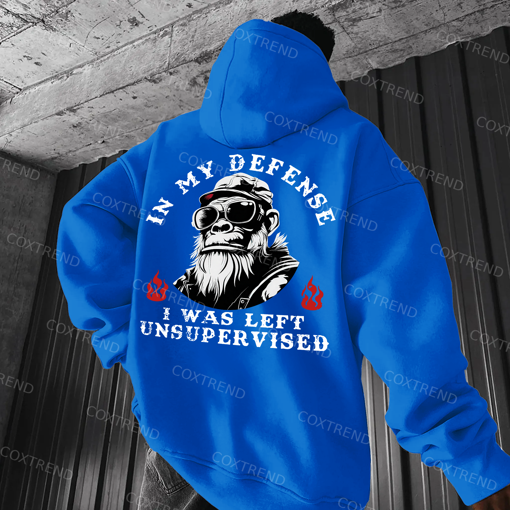 In My Defense I Was Left Unsupervised Printed Men's  Hoodie