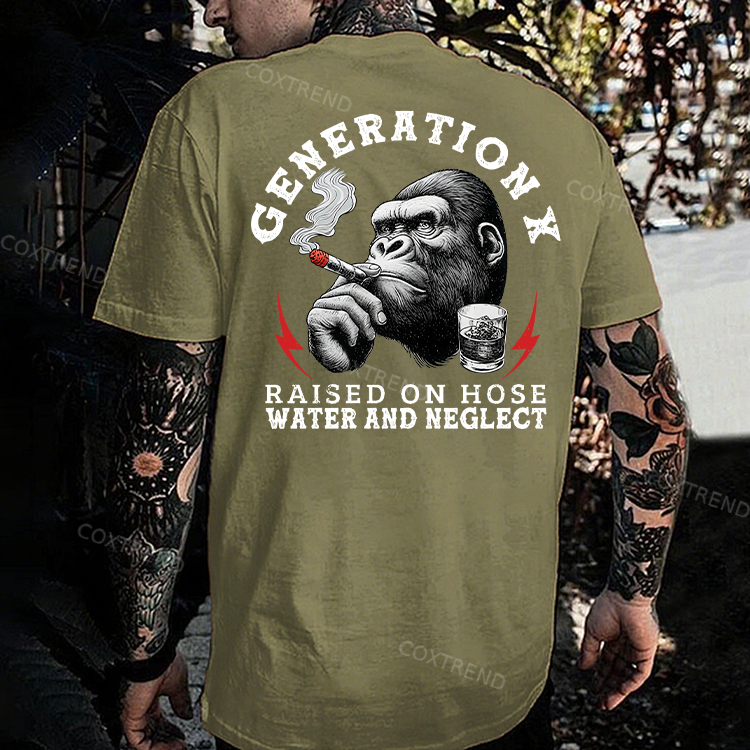 Generation X Raised On Hose Water And Neglect Monkey T-shirt