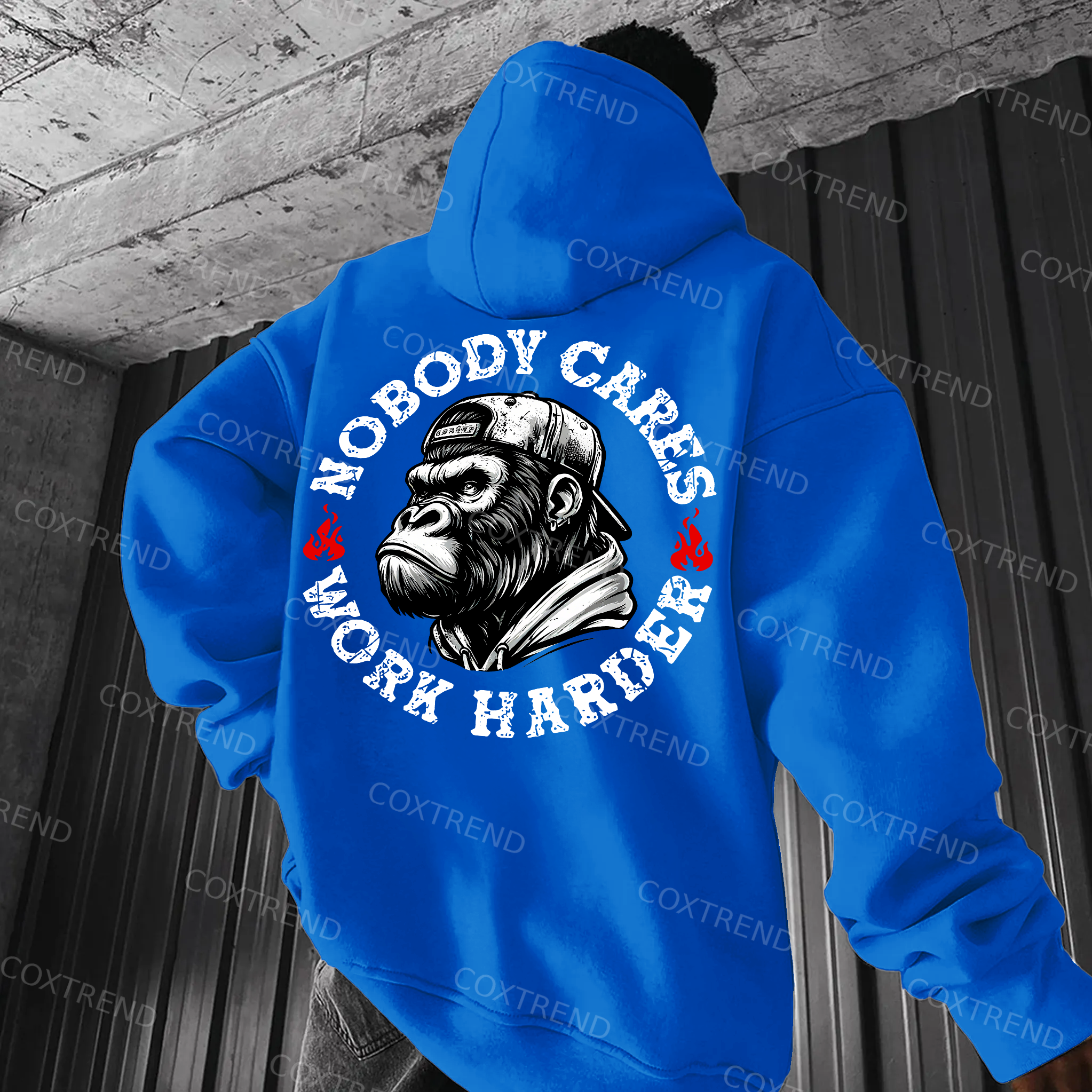 Nobody Cares Work Harder Printed Men's Hoodie