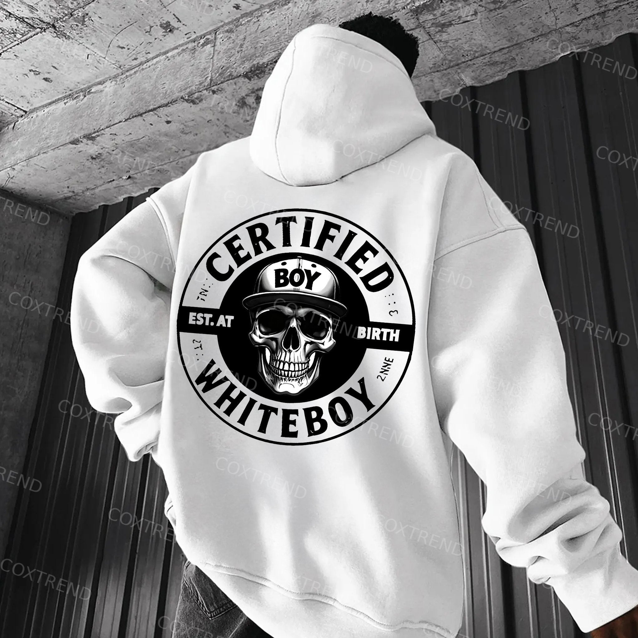 Certified Whiteboy Skull Printed Men's Hoodie