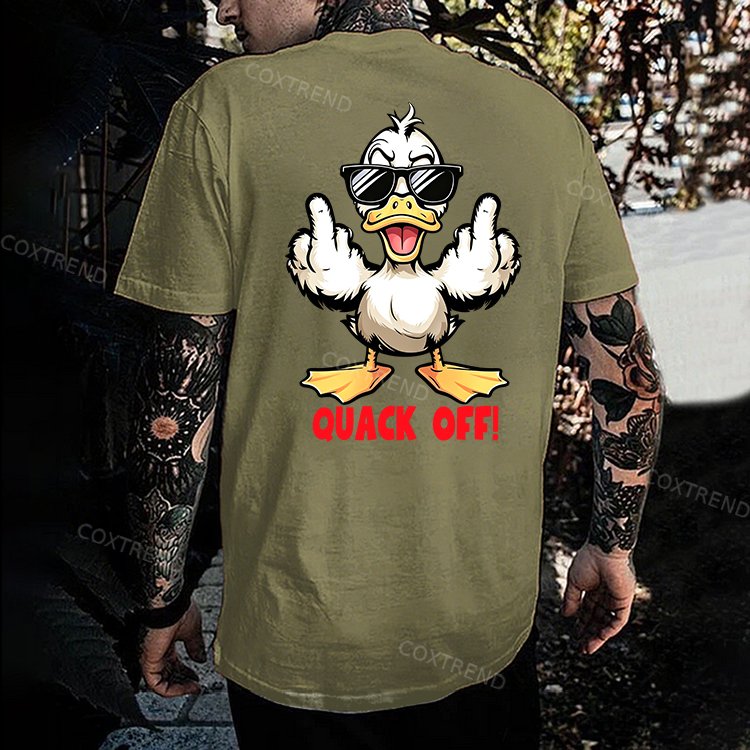 Quack Off Printed Men's T-shirt