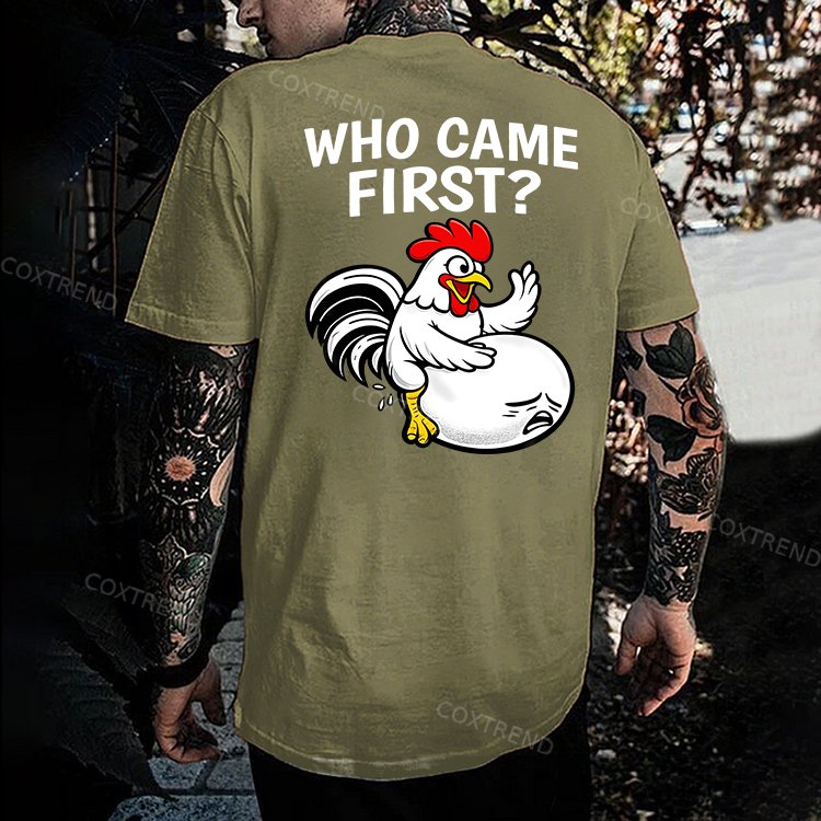 Who Came First Printed Men's T-shirt