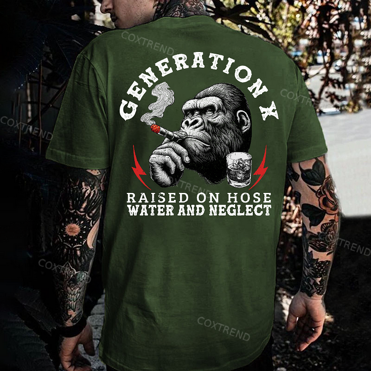 Generation X Raised On Hose Water And Neglect Monkey T-shirt