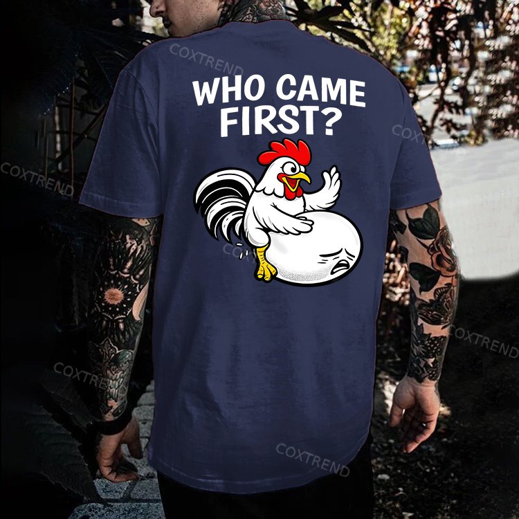Who Came First Printed Men's T-shirt