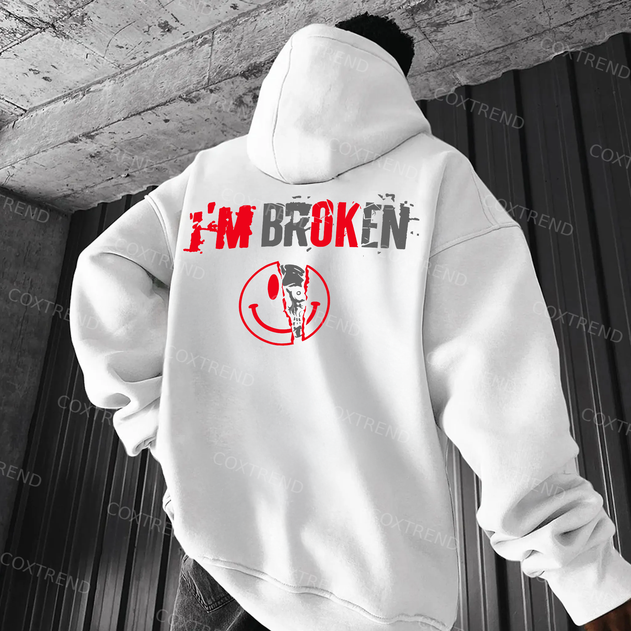 I'm Broken Printed Men's Hoodie