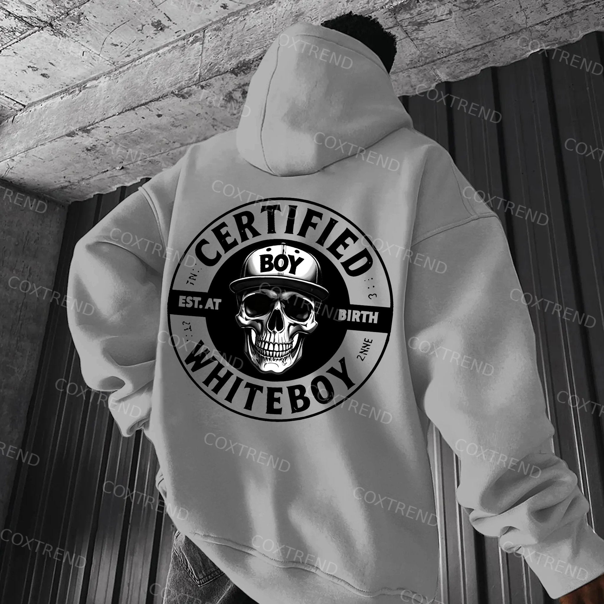 Certified Whiteboy Skull Printed Men's Hoodie